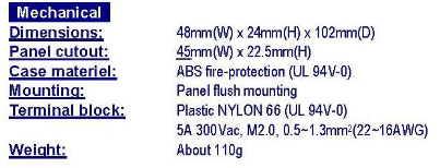 APM244-5 Dimensions